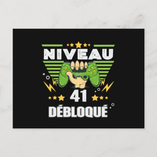 Cadeau 41 ans Anniversaire Gamer Niveau 41 Postcard