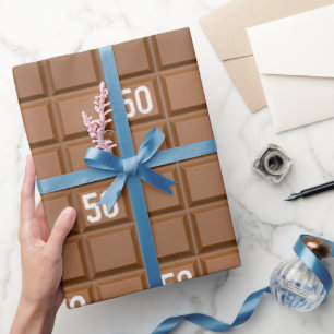 Cadeau 50e anniversaire Chocolat Barre à sucreries Papier