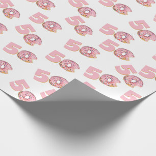 Cadeau 50e anniversaire Papier d'enveloppement de beigne