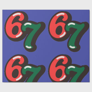 Cadeau 67 Papier d'emballage de Noël drôle rouge et vert