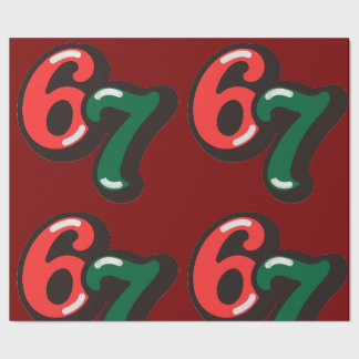 Cadeau 67 Papier d'emballage de Noël drôle rouge et vert