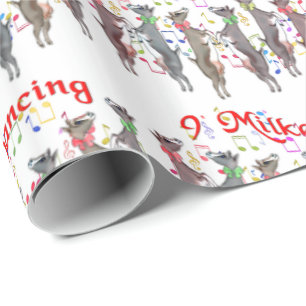 Cadeau 9 Milkers Dansant Chèvre Papier d'enveloppement de