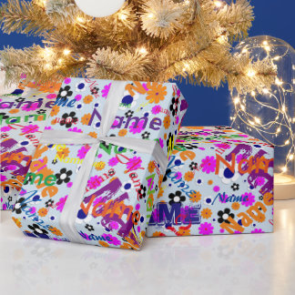 Cadeau Ajouter un nom papier d'emballage personnalisé