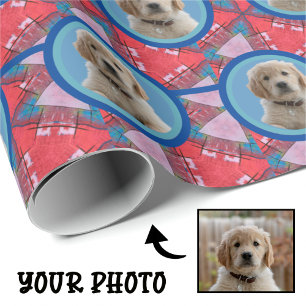 Cadeau Amoureux de les chiens rouges et bleus Papier d'en