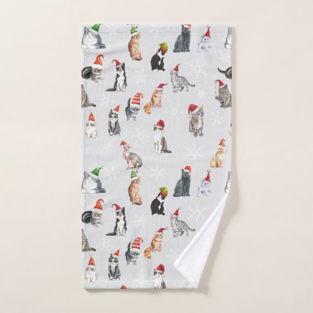 Cadeau Amoureux des chats de Noël, Yuletide Xmas M (Serviette à main)