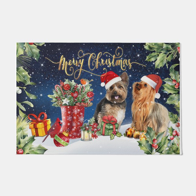 Cadeau Amoureux des chiens, Tapis de Vacances, Déc (Devant)