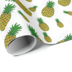 Cadeau Ananas en papier brillant