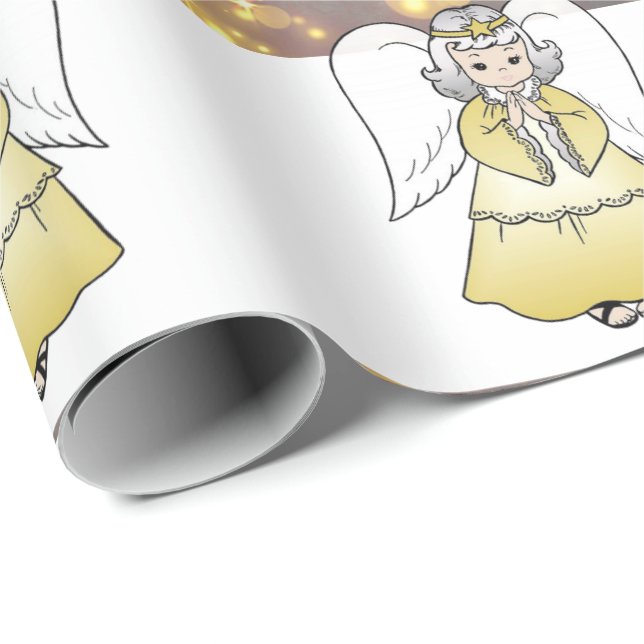 Cadeau Ange Papier à enveloppement Noël (Coin rond)