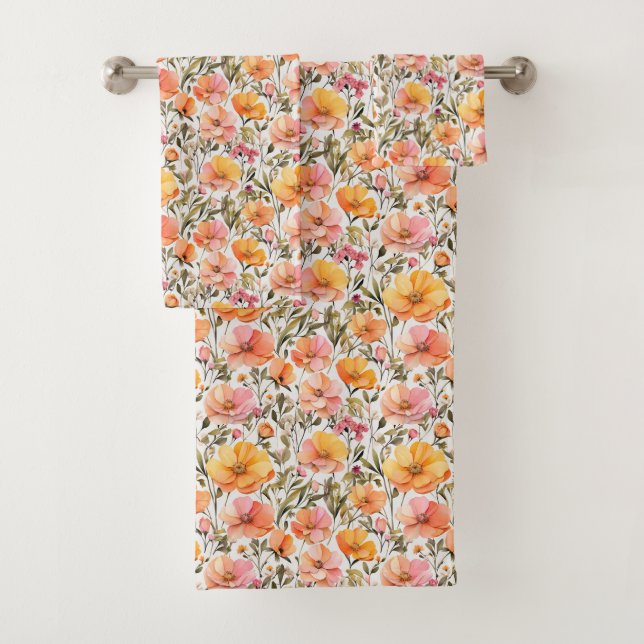 Cadeau aquarelle Fleurs sauvages Jaune Orange Rose (En situation)