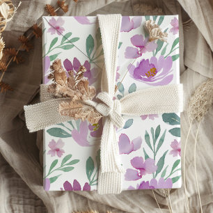 Cadeau Aquarelle Florale sur papier d'enveloppement Motif