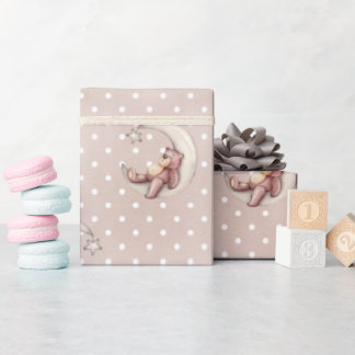 Cadeau Aquarelle mignonne Papier d'enveloppement d'ours p