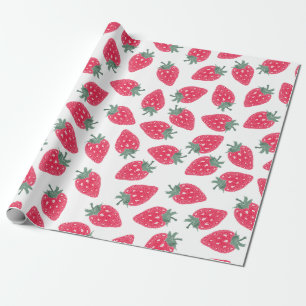 Cadeau Aquarelle Papier d'enveloppement de fraise - Berry
