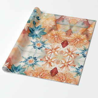 Cadeau Aquarelle Snowflakes Papier d'enveloppement de Noë