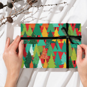 Cadeau Arbre de Noël moderne papier d'emballage abstrait