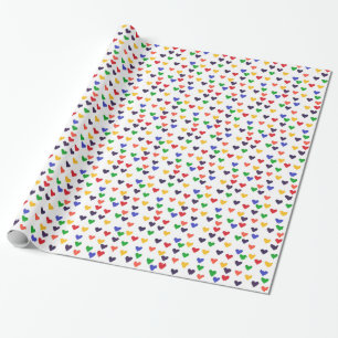 Cadeau Arc-en-ciel de coeur coloré enveloppant papier
