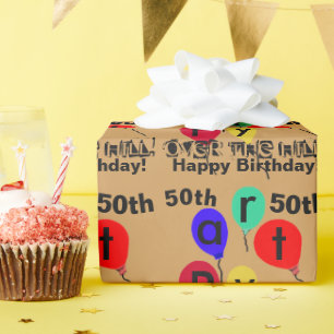 Cadeau Au-dessus du papier d'emballage de ballons