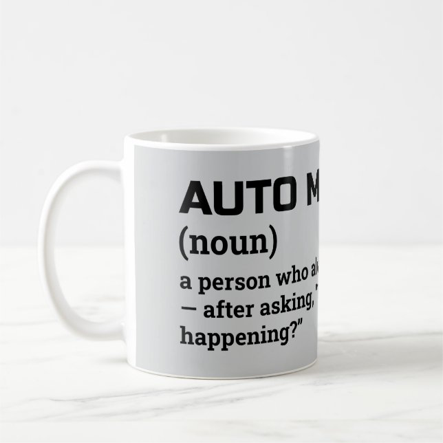 Cadeau Auto Mécanique - Mug définition amusant (Gauche)