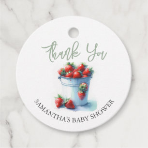 Cadeau Baby shower Favoriser les étiquettes Fraises