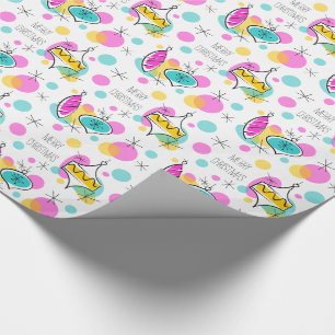 Cadeau Baubles Arbre Rétro Joyeux papier d'emballage de N