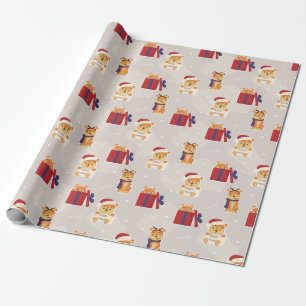 Cadeau Beau Noël/Nouvel An Papier d'enveloppement de tigr