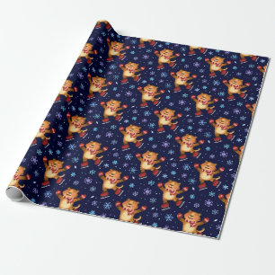 Cadeau Beau Noël/Nouvel An Papier d'enveloppement de tigr