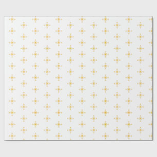 Cadeau Beau papier d'emballage fleuri jaune