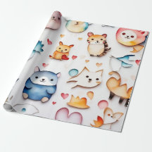 Beaux animaux adorable Papier à envelopper