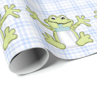 Cadeau Bébé Garçon Frog dessin animé papier d'emballage b