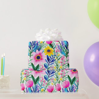 Cadeau Belles fleurs colorées et oiseaux Papier d'envelop