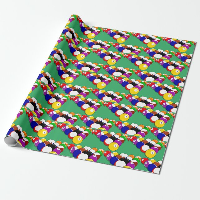 Cadeau Billiards Design Wrapper Papier Rouleau (Déroulé)