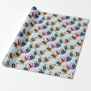 Cadeau Bingo Bébé papier à envelopper bleu