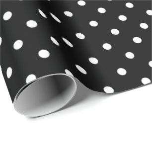 Cadeau Black Papier blanc à enveloppement à points Polk