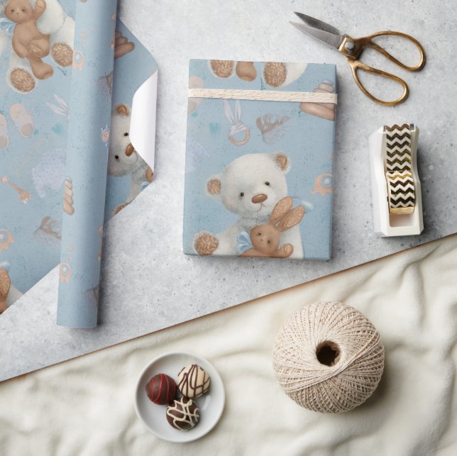 Cadeau Blanc Teddy Bear Wild Un anniversaire papier envel (Artisanat)