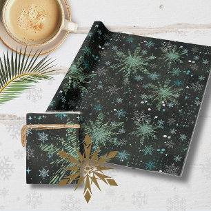 Cadeau Blanc Turquoise Blue Snowflakes Papier à enveloppe