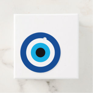 Cadeau Bleu Mati Evil Eye personnalisé mariage étiquettes
