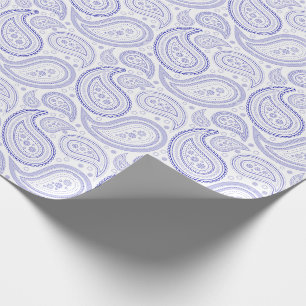 Cadeau Bleu royal de Paisley sur le papier d'emballage