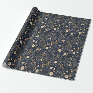 Cadeau Blooms vintages : Papier d'enveloppement botanique