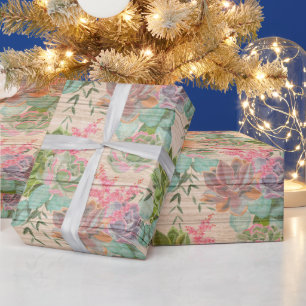 Cadeau Bois floral Papier à enveloppement populaire moder