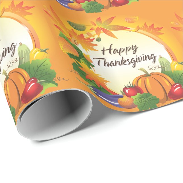 Cadeau Bon thanksgiving 5 Papier d'emballage (Coin rond)