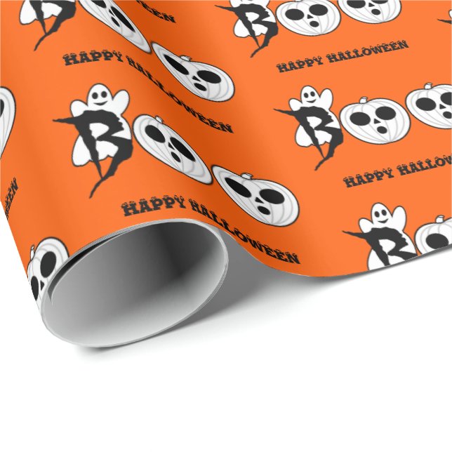 Cadeau BOO ! Papier à enveloppement pour fantôme d'Hallow (Coin rond)