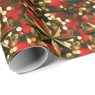 Cadeau Bougie en Papier d'Emballage de Noël