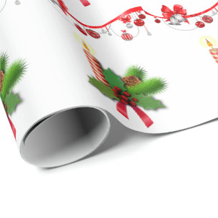 Cadeau Bougie en papier d'enveloppement de Noël
