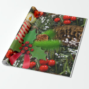 Cadeau Bougie en papier d'enveloppement de Noël