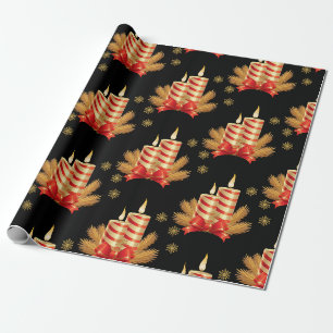 Cadeau Bougies en papier d'enveloppement de Noël