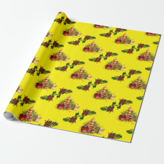Cadeau Bougies en papier d'enveloppement de Noël (Déroulé)