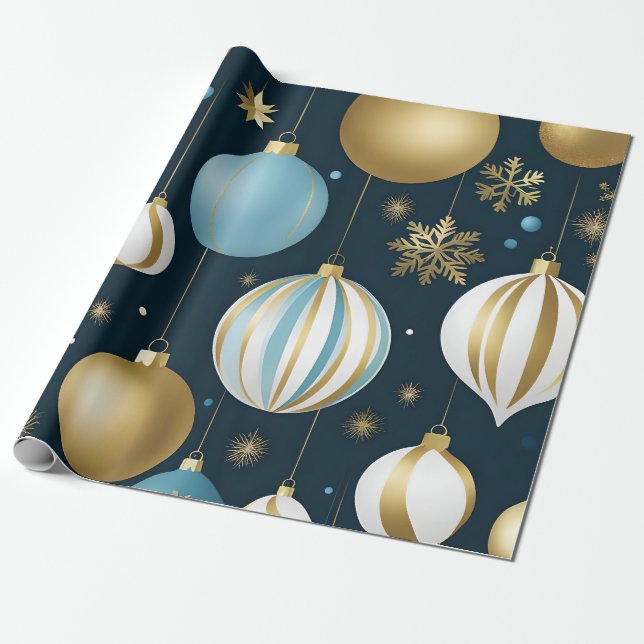 Cadeau boules festives de noël enveloppant du papier (Déroulé)