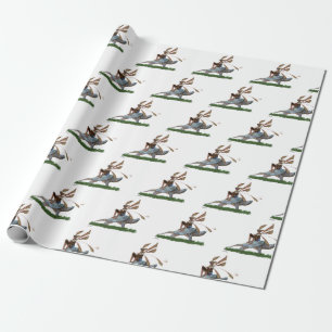 Cadeau Boy Fairy Riding Sur Le Papier D'Enveloppement De 