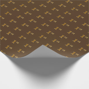 Cadeau Brown, Faux Gold 1er (Premier) Papier d'enveloppem