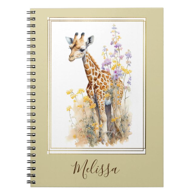 Cadeau cadeau Carnet à l'école Giraffe personnalis (Devant)