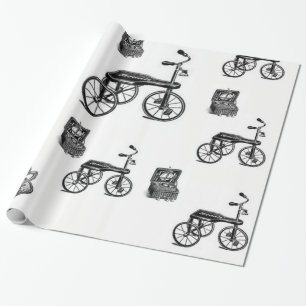 Cadeau Cadeaux de papier d'emballage vintage blanc noir